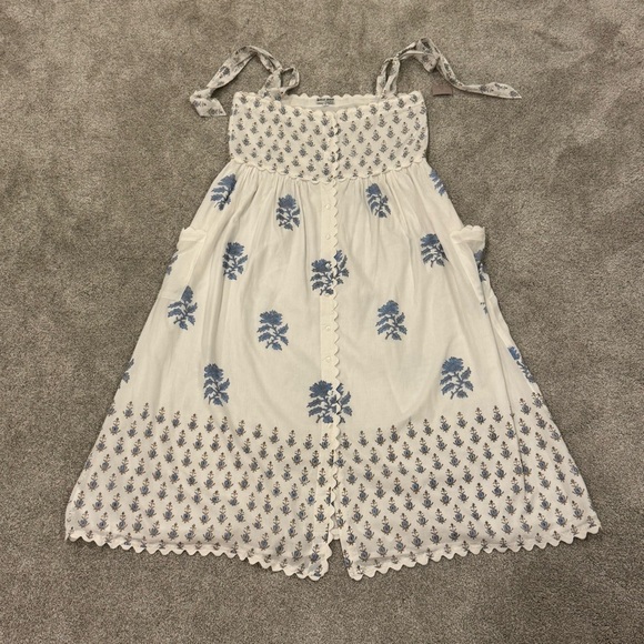 Juliet Dunn sailor blue gold rose tie shoulder maxi dress size medium/large NWOT - Picture 5 of 15